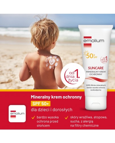 Emolium SunCare SPF50+ mineralny krem ochronny 50 ml