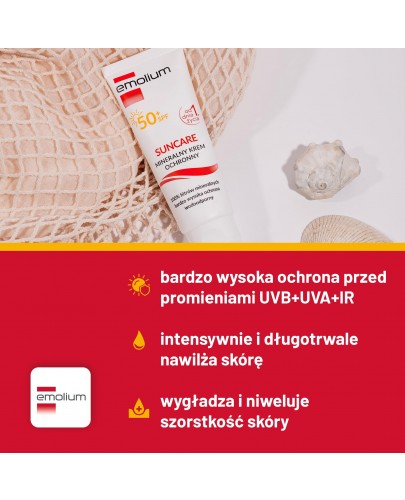 Emolium SunCare SPF50+ mineralny krem ochronny 50 ml