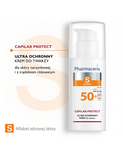 Pharmaceris S Capilar Protect ultra ochronny krem dla skóry naczynkowej i z trądzikiem różowatym SPF 50+ 50 ml