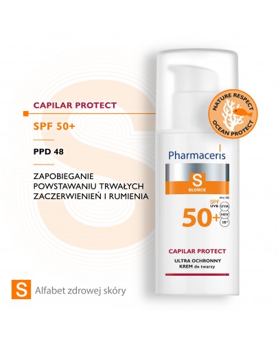 Pharmaceris S Capilar Protect ultra ochronny krem dla skóry naczynkowej i z trądzikiem różowatym SPF 50+ 50 ml