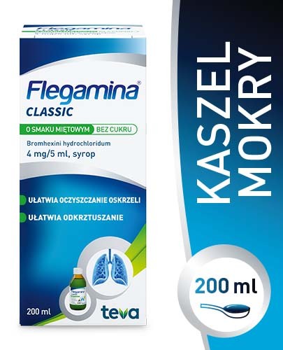 Flegamina 4 mg/5ml o smaku miętowym bez cukru syrop 200 ml