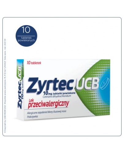 Zyrtec UCB 10 mg 10 tabletek powlekanych