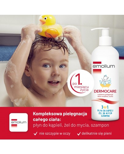 Emolium Dermocare 3w1 płyn do kąpieli, żel, szampon od 1. miesiąca życia 400 ml