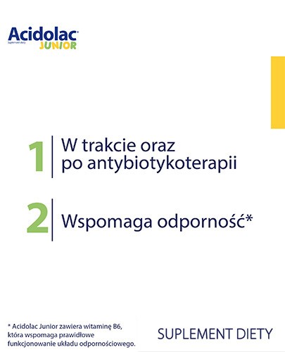 Acidolac Junior o smaku białej czekolady 20 misio-tabletek