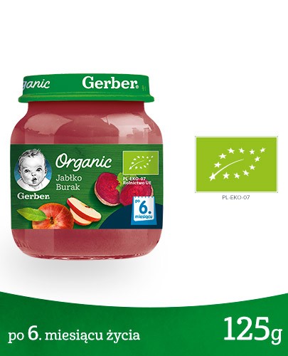 Nestlé Gerber Organic Jabłko burak po 6 miesiącu 125 g