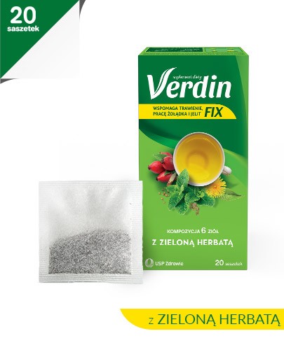 Verdin Fix z zieloną herbatą 20 saszetek