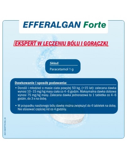 Efferalgan Forte 1 g 8 tabletek musujących