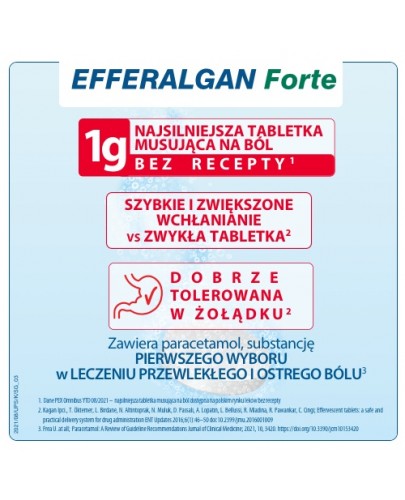 Efferalgan Forte 1 g 8 tabletek musujących