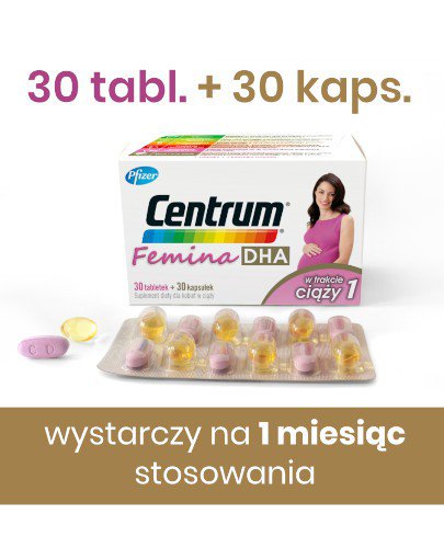 Centrum Femina 1 DHA – witaminy dla kobiet w ciąży z DHA 30 tabletek + 30 kapsułek