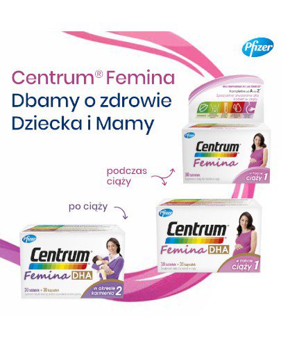 Centrum Femina 1 DHA – witaminy dla kobiet w ciąży z DHA 30 tabletek + 30 kapsułek