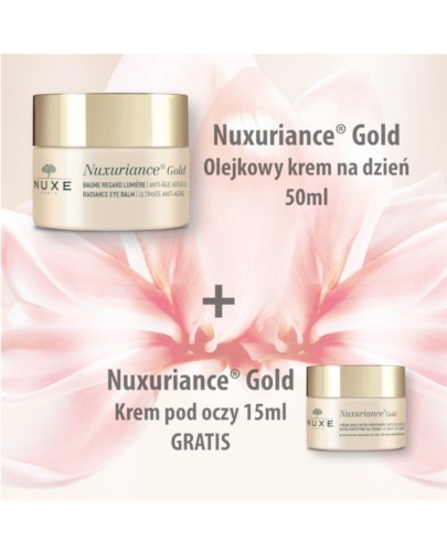 Nuxe Nuxuriance Gold ultraodżywczy olejkowy krem do twarzy 50 ml + Rozświetlający balsam pod oczy 15 ml [ZESTAW]
