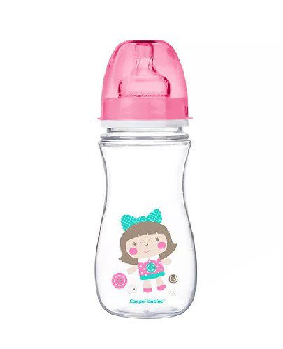 Canpol Babies EasyStart butelka szeroka antykolkowa różowa 300 ml [35/222_pin]