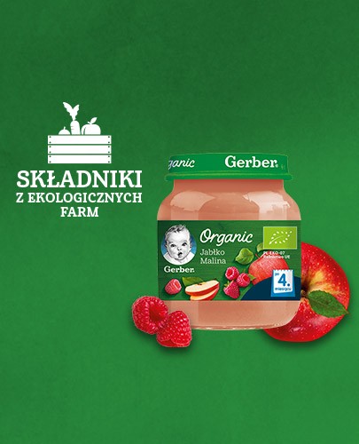 Nestlé Gerber Organic Jabłko malina po 4 miesiącu 125 g