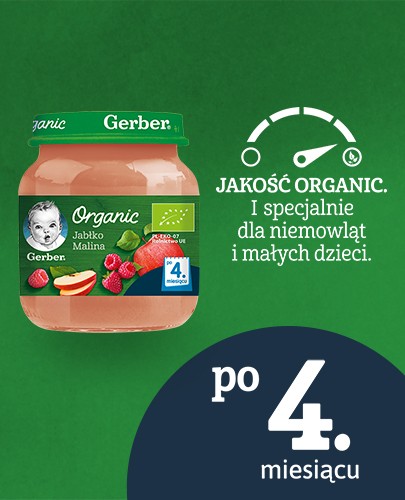 Nestlé Gerber Organic Jabłko malina po 4 miesiącu 125 g