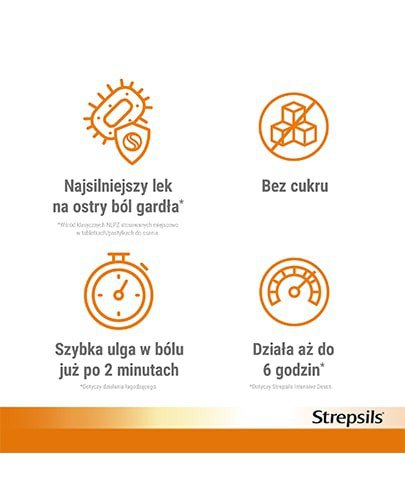 Strepsils Intensive bez cukru pomarańczowy 24 pastylek twardych