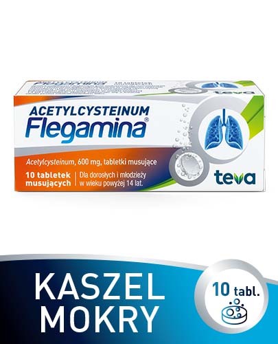 Acetylcysteinum Flegamina 600 mg 10 tabletek musujących