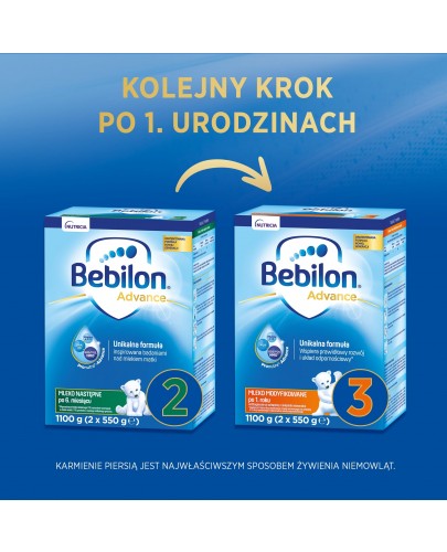 Bebilon 2 Pronutra Advance mleko modyfikowane po 6. miesiącu 2x 1100 g [DWUPAK]