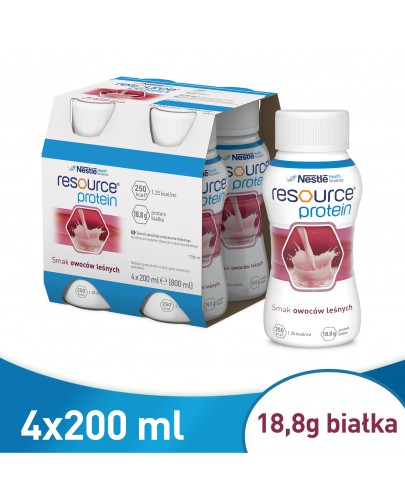 Resource Protein preparat odżywczy w płynie smak owoców leśnych 4x 200 ml