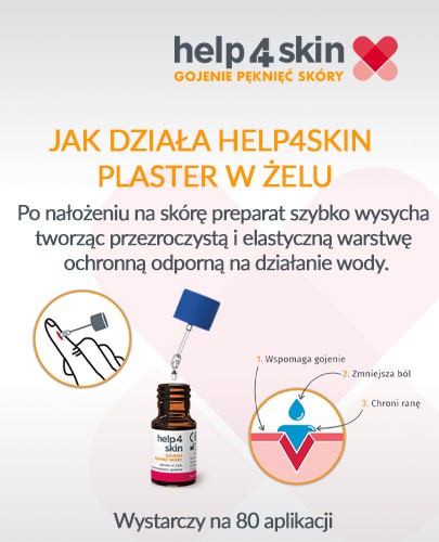 Help4Skin gojenie pęknięć skóry plaster w żelu 7 ml