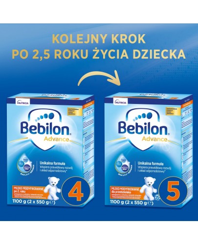 Bebilon 4 Pronutra Advance mleko modyfikowane powyżej 2 roku 6x 1100 g [SZEŚCIOPAK] + kubek Skip Hop 266 ml