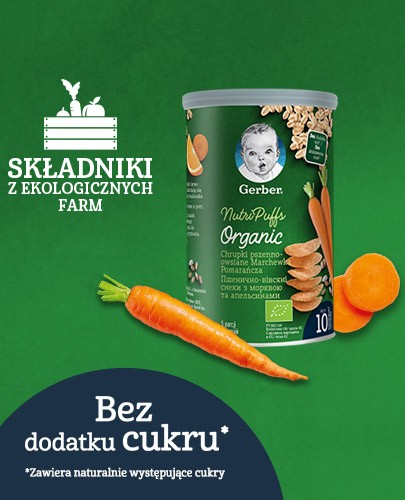 Nestlé Gerber Organic Nutri Puffs chrupki pszenno-owsiane marchewka pomarańcza 35 g