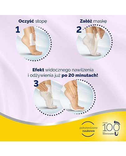 Scholl PediMask skarpetki nawilżające do stóp z olejkiem lawendowym SPA 1 para