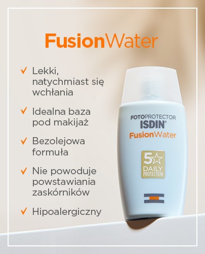 Fotoprotector Isdin Fusion Water SPF50 ultralekki krem do twarzy 50 ml