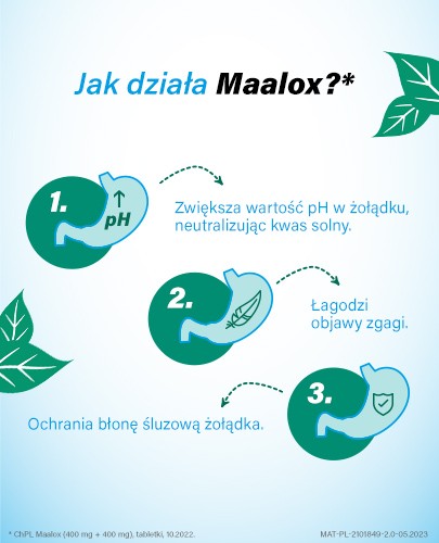 Maalox 400 mg+400 mg 20 tabletek