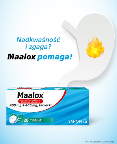 Maalox 400 mg+400 mg 20 tabletek