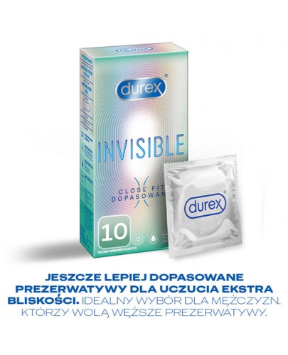 Durex Invisible Close Fit prezerwatywy optymalne dopasowanie 10 sztuk [DOSTAWA 0ZŁ]