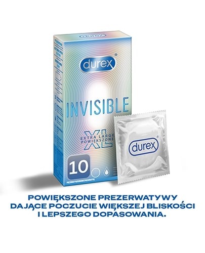 Durex Invisible XL prezerwatywy powiększone 10 sztuk