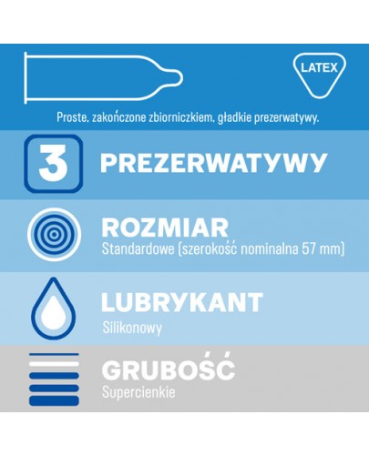 Durex Invisible XL prezerwatywy powiększone 3 sztuki