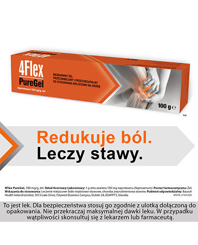 4 Flex Pure Gel 100mg/g na ból i stan zapalny mięśni i stawów żel 100 g