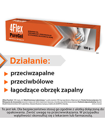 4 Flex Pure Gel 100mg/g na ból i stan zapalny mięśni i stawów żel 100 g