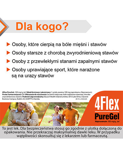 4 Flex Pure Gel 100mg/g na ból i stan zapalny mięśni i stawów żel 100 g