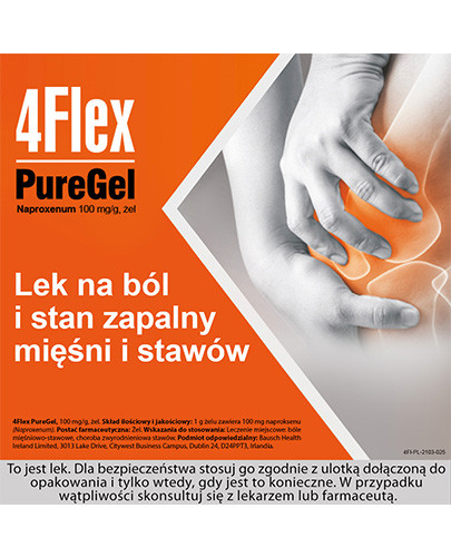4 Flex Pure Gel 100mg/g na ból i stan zapalny mięśni i stawów żel 100 g