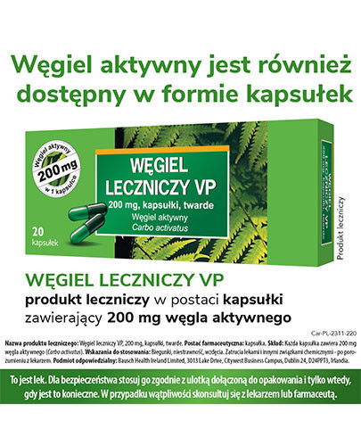 Carbo Medicinalis Vp 300 mg węgiel aktywny 20 tabletek