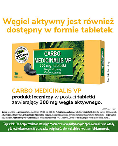Węgiel leczniczy Vp 200 mg 20 kapsułek