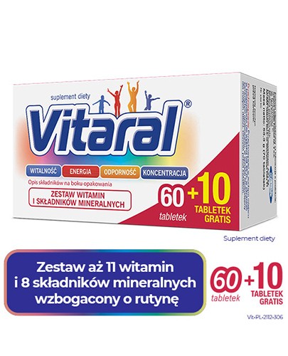 Vitaral zestaw witamin i minerałów 70 tabletek