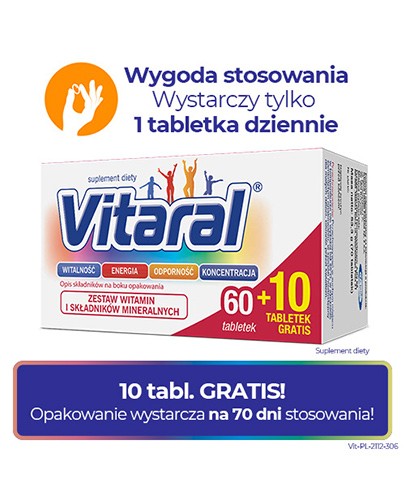 Vitaral zestaw witamin i minerałów 70 tabletek