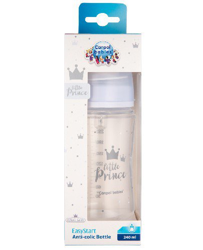 Canpol Babies EasyStart Royal Baby butelka szeroka antykolkowa niebieska 240 ml [35/234_blu]