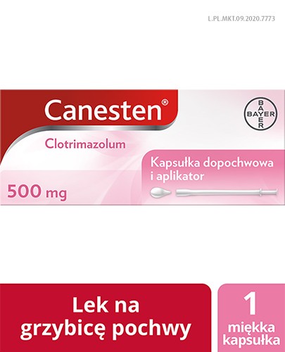 Canesten 500 mg 1 kapsułka dopochwowa miękka + aplikator