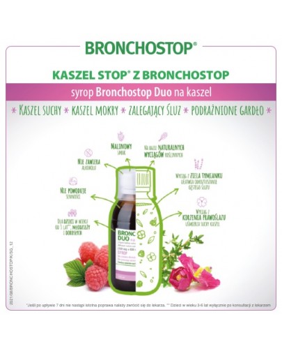 Bronchostop Duo (0,12g + 0,83g)/15ml na kaszel syrop 120 ml