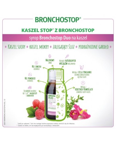 Bronchostop Duo (0,12g + 0,83g)/15ml na kaszel syrop 200 ml