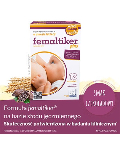 Femaltiker Plus o smaku czekoladowym 12 saszetek