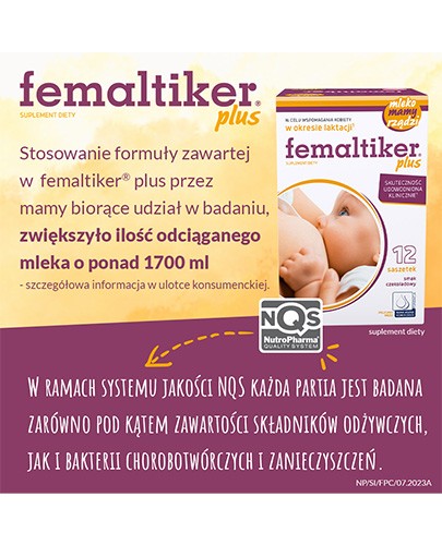 Femaltiker Plus o smaku czekoladowym 12 saszetek