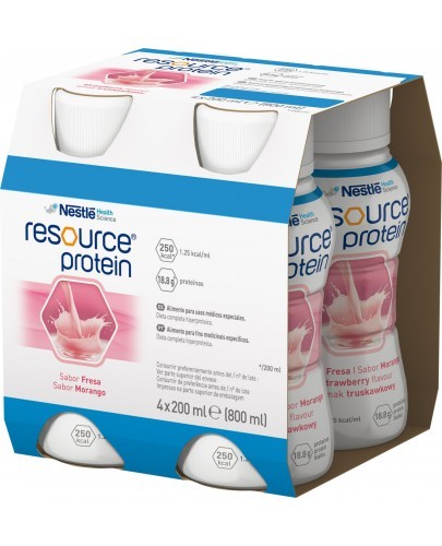 Resource Protein preparat odżywczy w płynie smak truskawkowy 4x 200 ml
