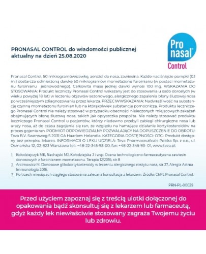 Pronasal Control 50 µg/dawkę aerozol do nosa 60 dawek