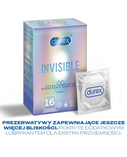 Durex Invisible prezerwatywy dodatkowo nawilżane 16 sztuk [DOSTAWA 0ZŁ]