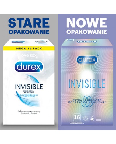 Durex Invisible prezerwatywy dodatkowo nawilżane 16 sztuk [DOSTAWA 0ZŁ]